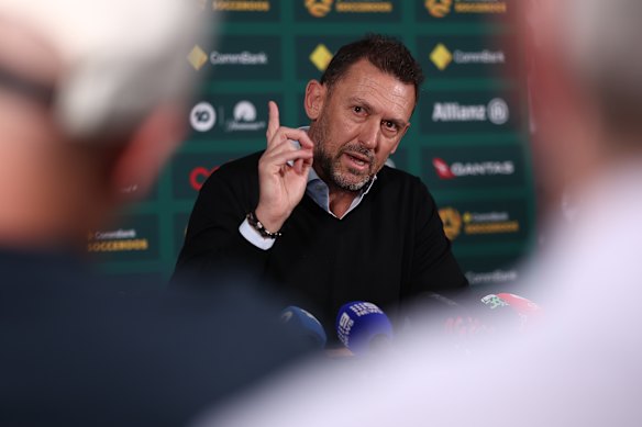 Socceroos coach Tony Popovic on Tuesday.