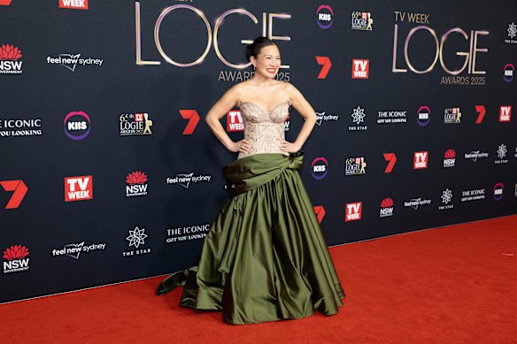 Gold Logie nominee Poh Ling Yeow arrives at the 2025 Logies Awards at The Star.