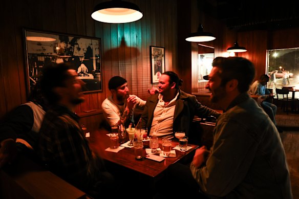 Punters at Silver’s Motel.