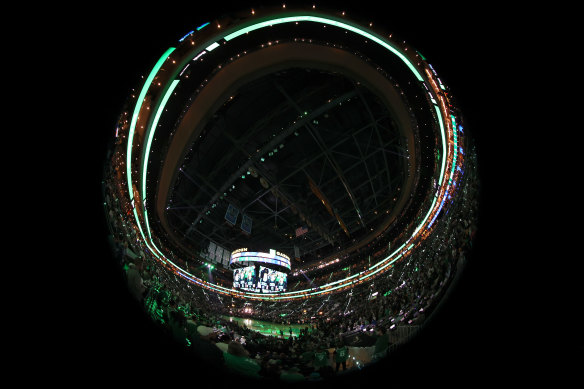 A general view inside TD Garden prior to Game Two.
