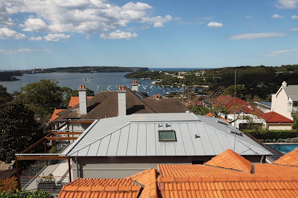 Views from Peter Marshall’s Mosman home – a vista he said could soon be “wiped out.”