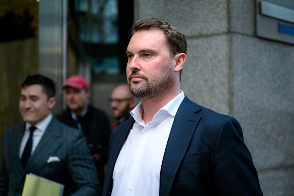 Lobbyist Jeremy Greenwood departs the ICAC Operation Rosny hearings on Wednesday. 