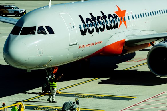The trial arrival of a Jetstar flight at WSI in September.