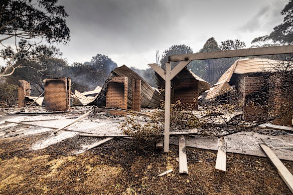 A house destroyed near Longwood East on Thursday.