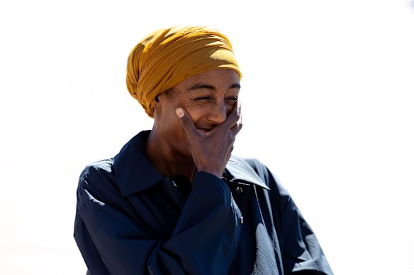 Sifan Hassan during a press call at the Sydney Opera House on Thursday.