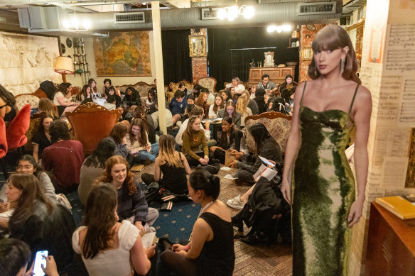 About 140 Melbourne Swifties gathered for a listening enactment      connected  Friday afternoon.