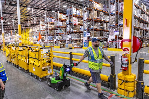 Amazon Tours at the Melbourne distribution warehouse in Ravenhall. The free, in-person tours will take visitors behind the scenes of Amazon’s Ravenhall Fulfilment Centre, a warehouse almost double the size of Melbourne Cricket Ground.