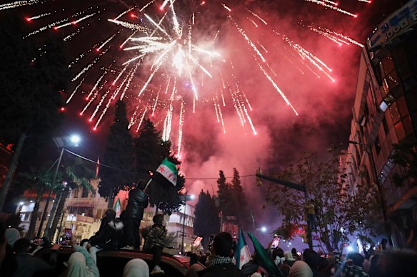 Syrians in Homs celebrate the first anniversary of the ousting of the Bashar Assad regime earlier this month.