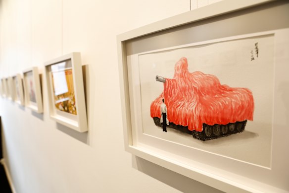 Watercolour works by Badiucao.