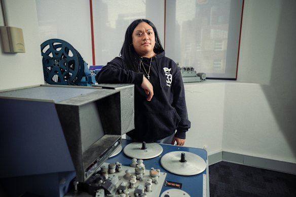 Charmonix Vaatuitui, 16, inside UTS’ filmmaking lab.