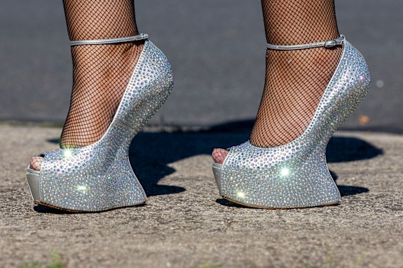 Koklas spent months tracking down these heel-less Giuseppe Zanotti platform shoes.