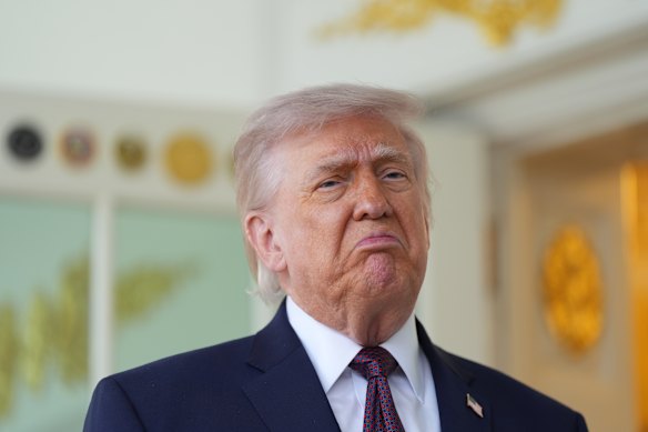 US President Donald Trump at the White House on Monday. 