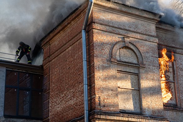 An art museum in Kharkiv was damaged in the latest attack.