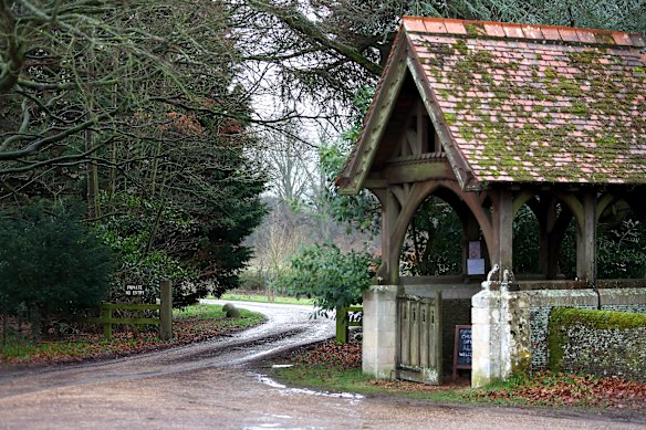 A general view of the entrance to Wood Farm, the home of Andrew Mountbatten-Windsor, who continues to deny any wrongdoing. 