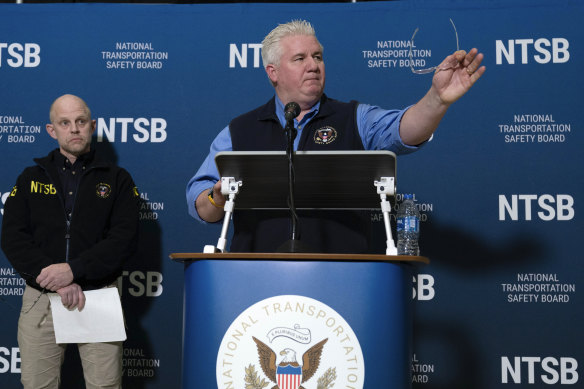National Transportation Safety Board member Todd Inman said the American Airlines flight was at an altitude of about 325 feet at the point of impact.