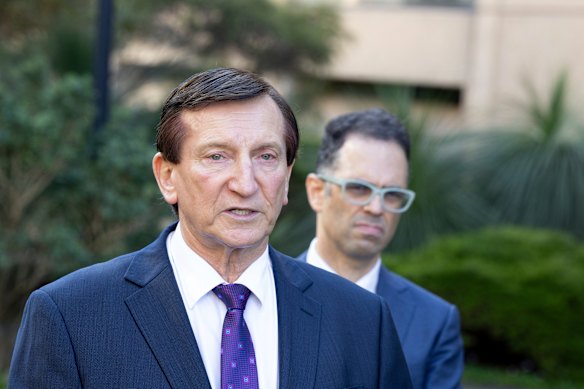 Leader of the House Ron Hoenig and Treasurer Daniel Mookhey on Tuesday morning.