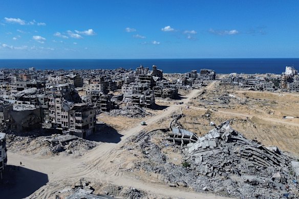 Drone footage shows the devastation of Gaza City.