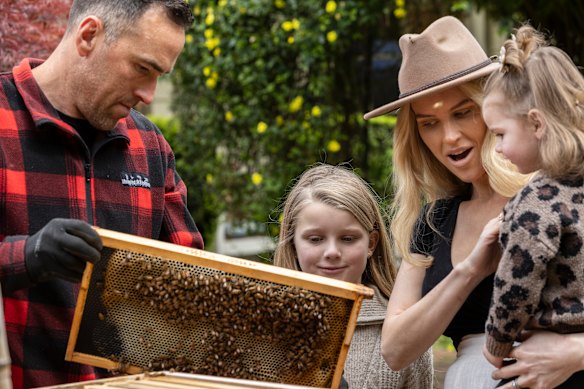 Heath and Sophie Decker keep beehives on their property in Melbourne.