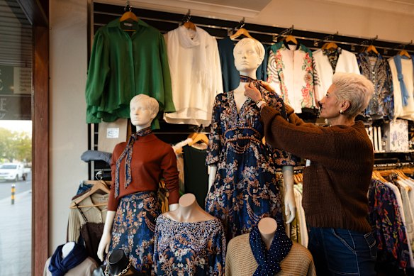 Melissa Daniels, in Symphony’s on Argyle, brings style to the main street. 