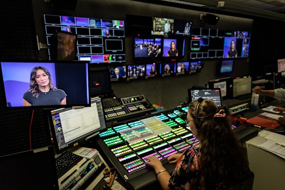 In the SBS control room during the Death of Debate? recording.