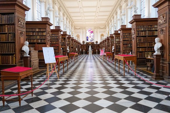 The Wren Library houses a statue of Byron, who was at Trinity from 1805-08.