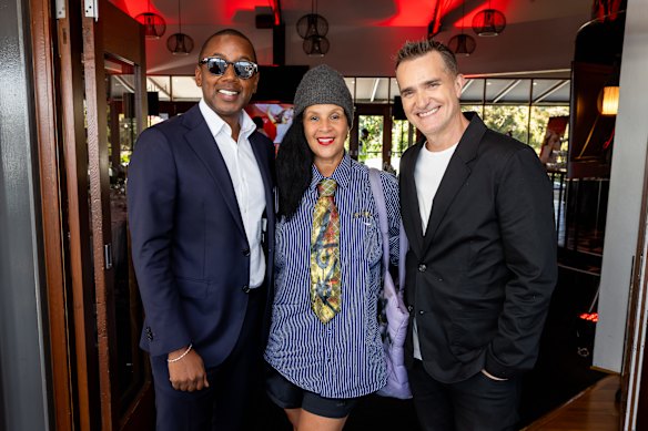 Nine Perth managing director Clive Bingwa, Kaye Guthrie, John Aiken.