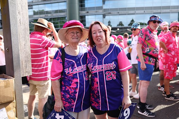 Glenice Bryant and daughter Jodie at the SCG on Tuesday.