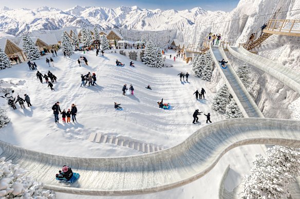 An artist’s impression of the inside of Winter Sports World.