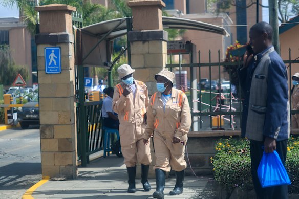 The entrance the hospital where Kenya’s first Ebola patient died.