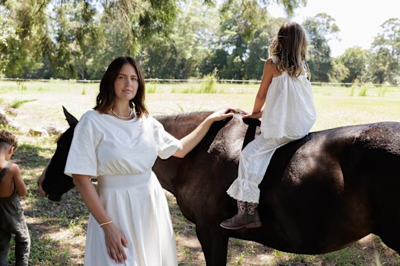 Jesinta Franklin with daughter Tallulah in a Mother’s Day campaign for jewellery brand Saint Valentine. 