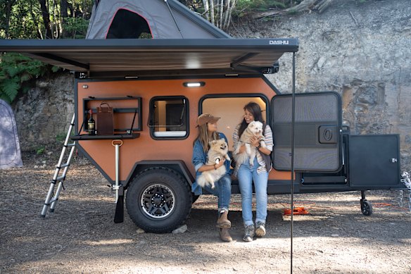 The couple camping in Kiama, south of Sydney, in 2019.