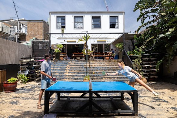 Working holiday visa holders James Thomas from Kent, and Carly Cole from Essex, at Bondi.