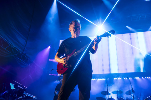 Bernard Sumner on stage during New Order’s Australian tour in March.