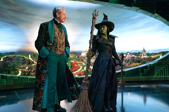 Goldblum as The Wizard of Oz, with Cynthia Erivo in <i>Wicked for Good</i>.