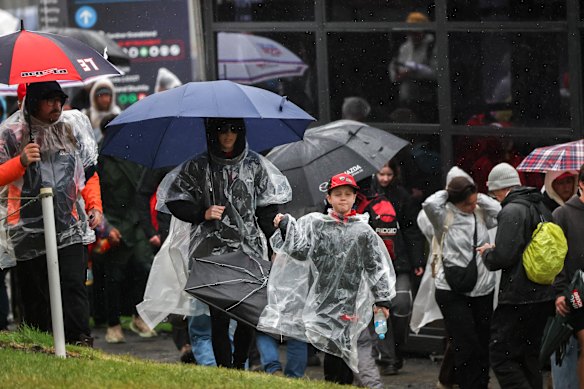 Fans waited in desperate hope for the rain to clear.