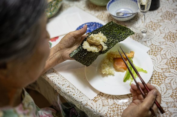 Temaki or make-your-own sushi.