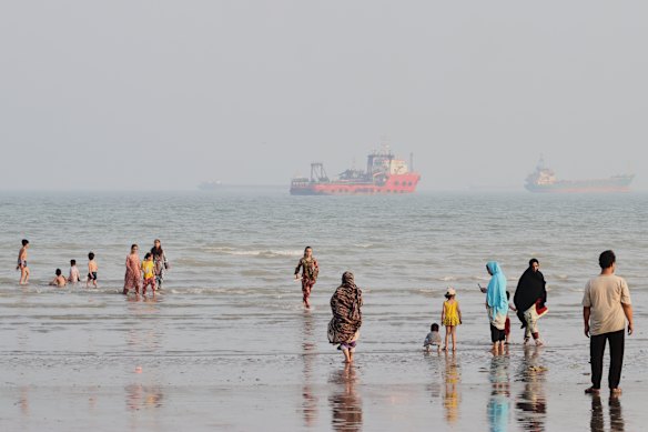 The Strait of Hormuz near Bandar Abbas on Monday.