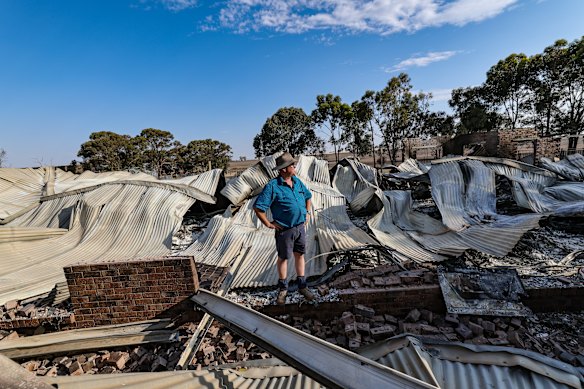 Fourth generation farmer Michael Sudholz whose family home was destroyed in the Natimuk bushfire. Sudholz volunteered for 40 yrs with the local CFA and was confident that he could defend his home but said the fire hit with such speed and intensity the like of which he had never seen before.