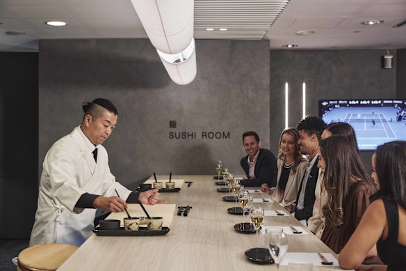 Chef Shimpei Raikuni at work below Rod Laver Arena.