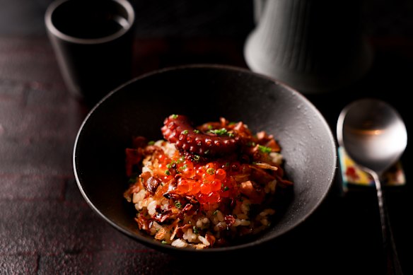 Ikura, crispy mushroom, ebi and octopus.