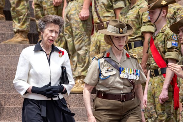 The Princess Royal at the Anzac Memorial in Sydney on Sunday.