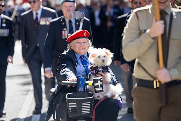 The annual Anzac Day march through Sydney.