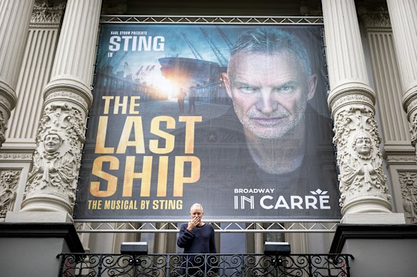 Sting arrives in Amsterdam where the latest version of his musical premiered in 2025.