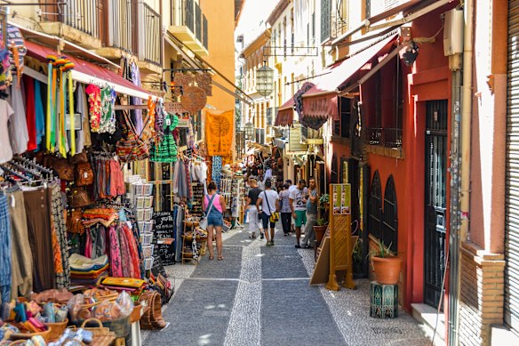 Arabic street market in Granada.
