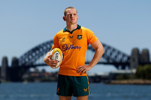 Max Jorgensen posing for photos in his home neighbourhood of Balmain.