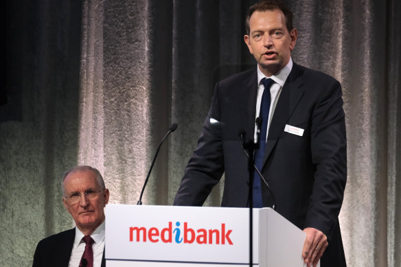 Medibank chief executive David Koczkar during the company’s AGM last week. 