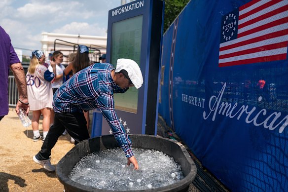 Cold water was in demand at the fair.