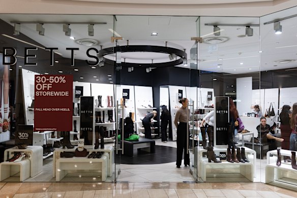 Betts will close 20 retail stores across Australia, though this outlet in Sydney will stay open.
