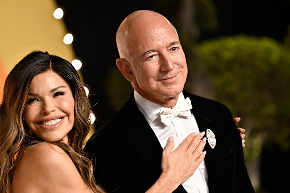 The happy couple: Lauren Sanchez and Jeff Bezos.