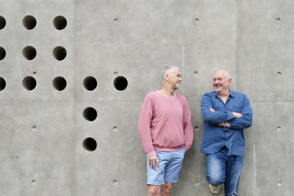 Ian Forsyth (left) and Scott Follows. “This relationship – two guys having a coffee every Sunday at 8am – is unique,” says Follows. “I hope it lasts another 30 years.”